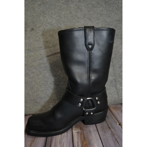 Dingo Boots Womens 10 Dean Black Leather Harness Motorcycle Mid Calf DI07370 - Picture 10 of 16